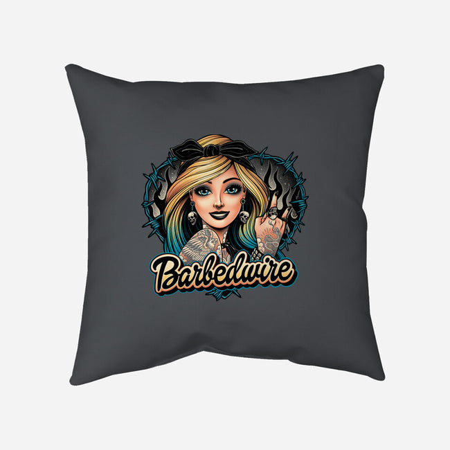 Hello Barbedwire-None-Removable Cover w Insert-Throw Pillow-momma_gorilla
