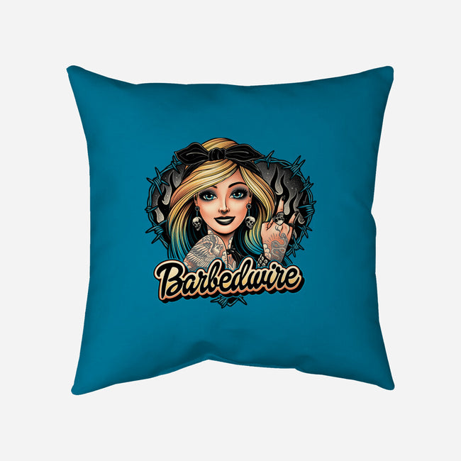 Hello Barbedwire-None-Removable Cover w Insert-Throw Pillow-momma_gorilla