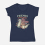 Galaxy Friends-Womens-V-Neck-Tee-tobefonseca
