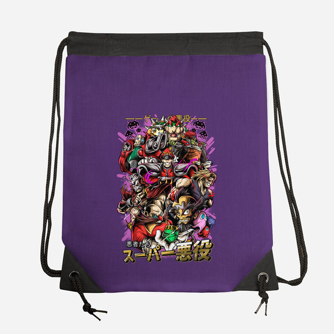 Retro Villains-None-Drawstring-Bag-Conjura Geek