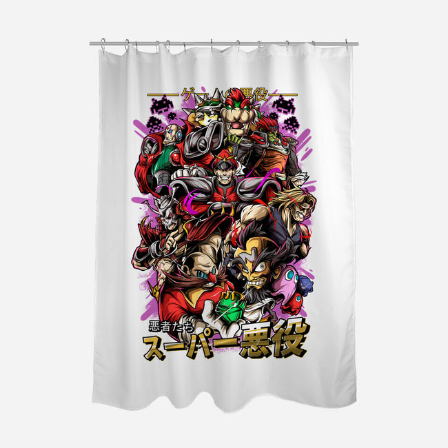 Retro Villains-None-Polyester-Shower Curtain-Conjura Geek