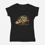 Bowser The Hutt-Womens-V-Neck-Tee-zascanauta
