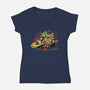 Bowser The Hutt-Womens-V-Neck-Tee-zascanauta