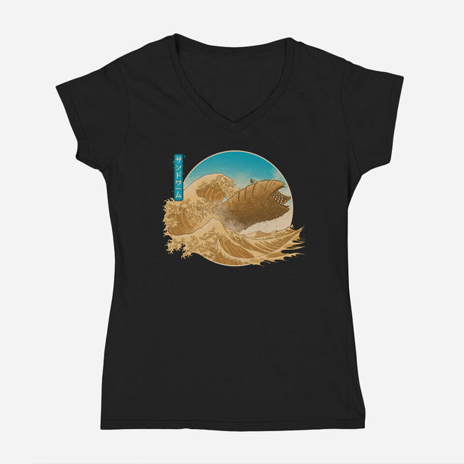 The Great Wave Off Arrakis-Womens-V-Neck-Tee-Getsousa!