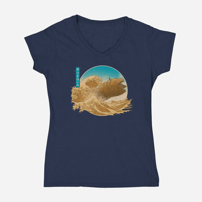 The Great Wave Off Arrakis-Womens-V-Neck-Tee-Getsousa!