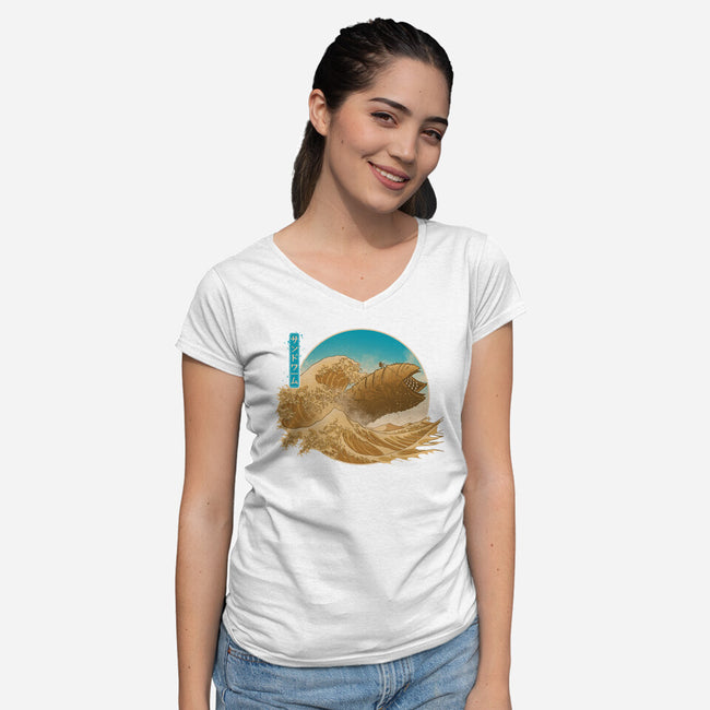 The Great Wave Off Arrakis-Womens-V-Neck-Tee-Getsousa!