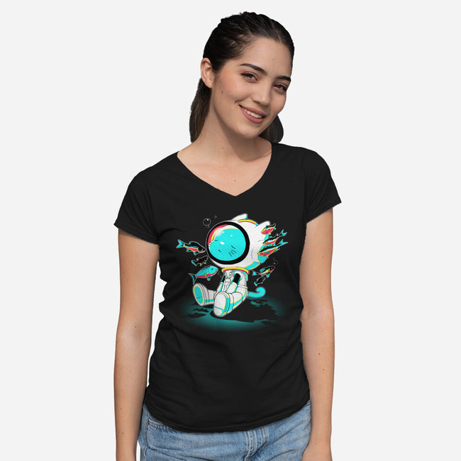 Umi No Uta-Womens-V-Neck-Tee-naomori