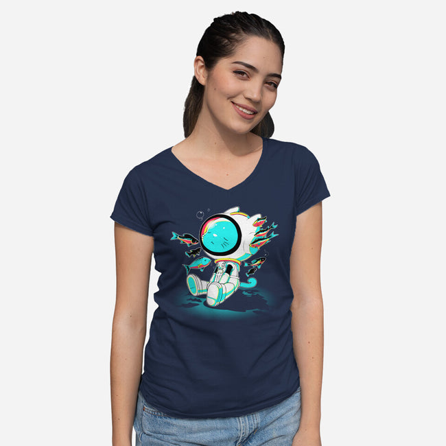 Umi No Uta-Womens-V-Neck-Tee-naomori