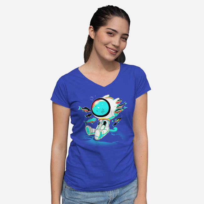 Umi No Uta-Womens-V-Neck-Tee-naomori