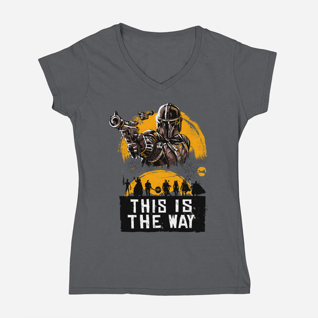 The Only Way-Womens-V-Neck-Tee-Knegosfield