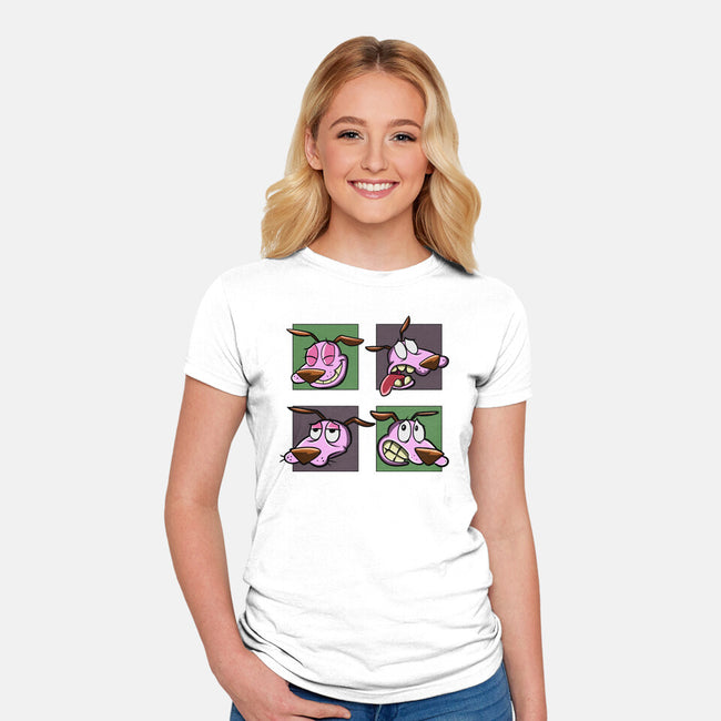 Faces Of Dog-Womens-Fitted-Tee-nickzzarto