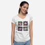 Faces Of Dog-Womens-V-Neck-Tee-nickzzarto