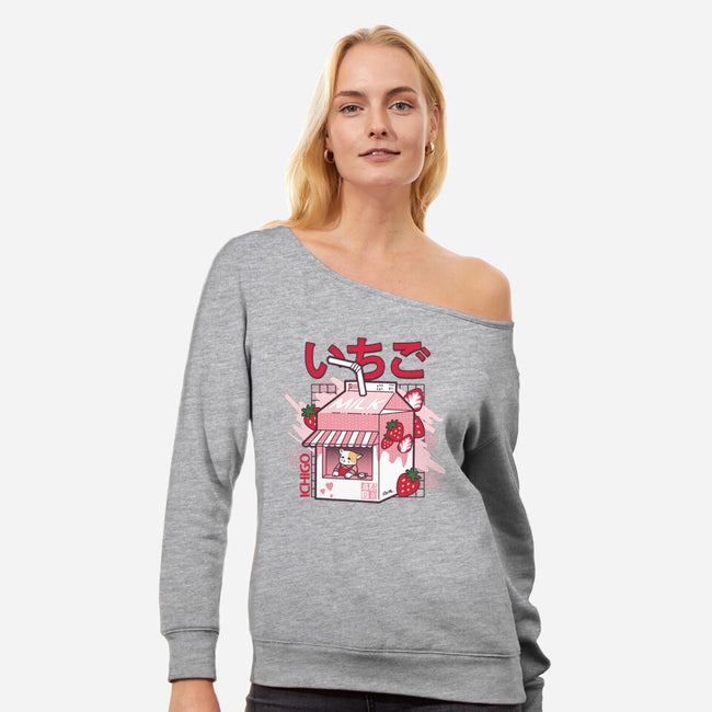 Strawberry Milk-Womens-Off Shoulder-Sweatshirt-fujiwara08