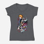 Ichigo's Sword-Womens-V-Neck-Tee-fujiwara08