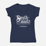Death Awaits-Womens-V-Neck-Tee-Logozaste