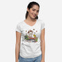 Morning Walk-Womens-V-Neck-Tee-Xentee