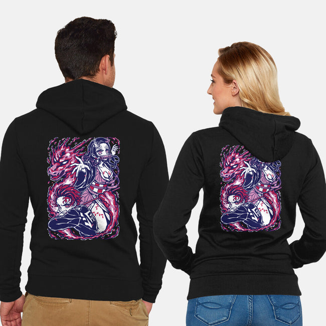 Strong Bond-Unisex-Zip-Up-Sweatshirt-Panchi Art