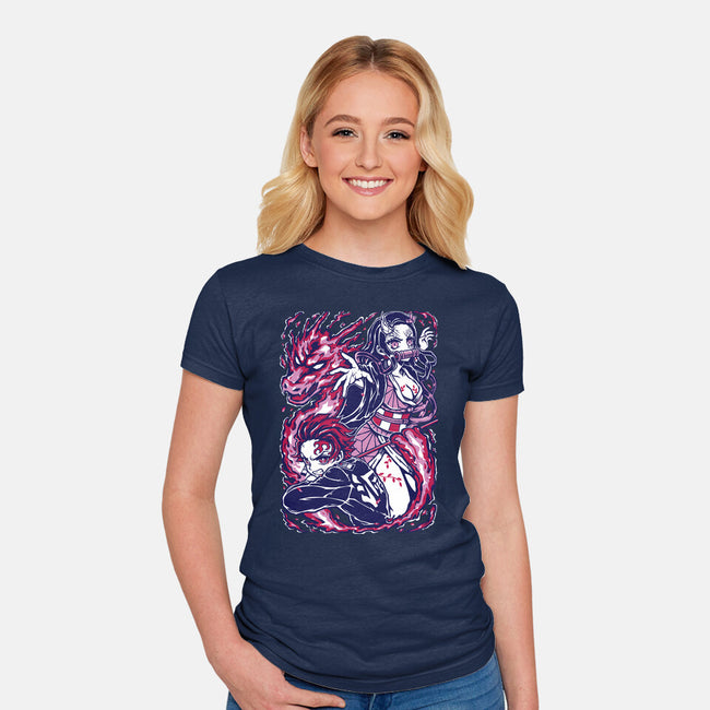 Strong Bond-Womens-Fitted-Tee-Panchi Art