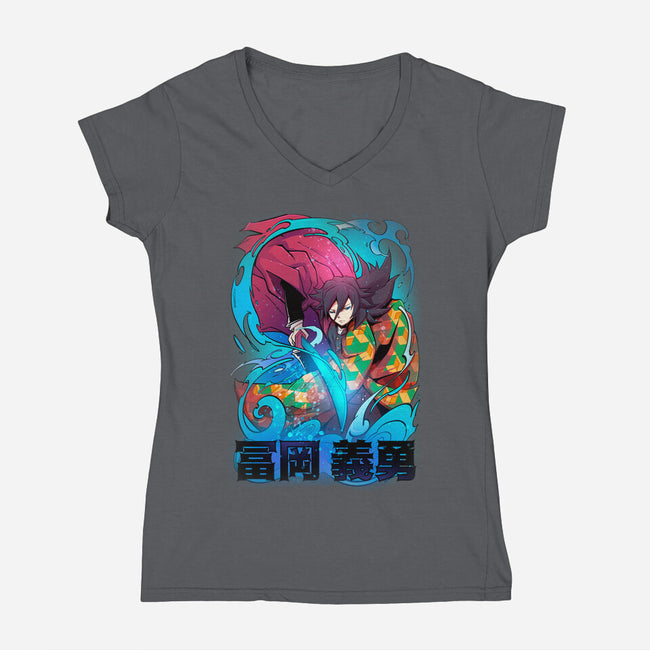 Demon 05-Womens-V-Neck-Tee-Conjura Geek