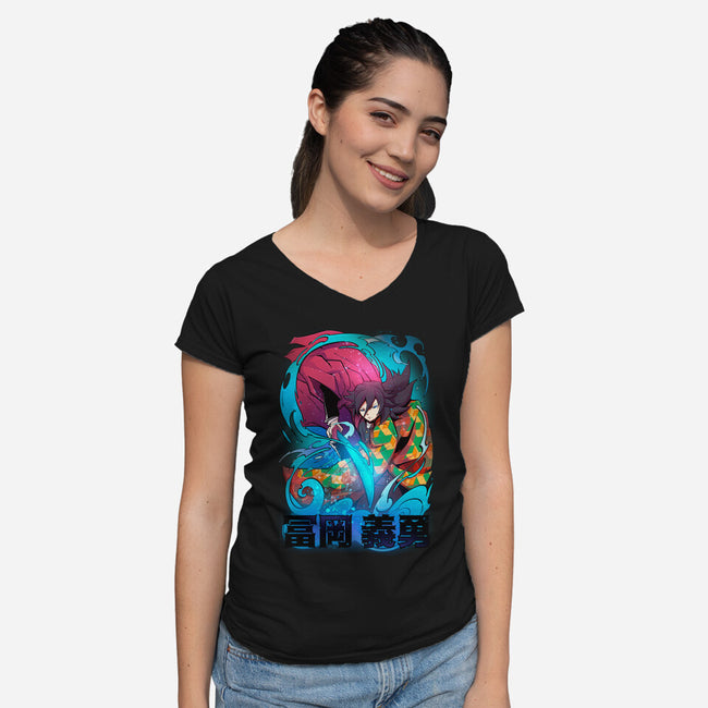 Demon 05-Womens-V-Neck-Tee-Conjura Geek
