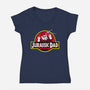 Jurassic Dad-Womens-V-Neck-Tee-Raffiti