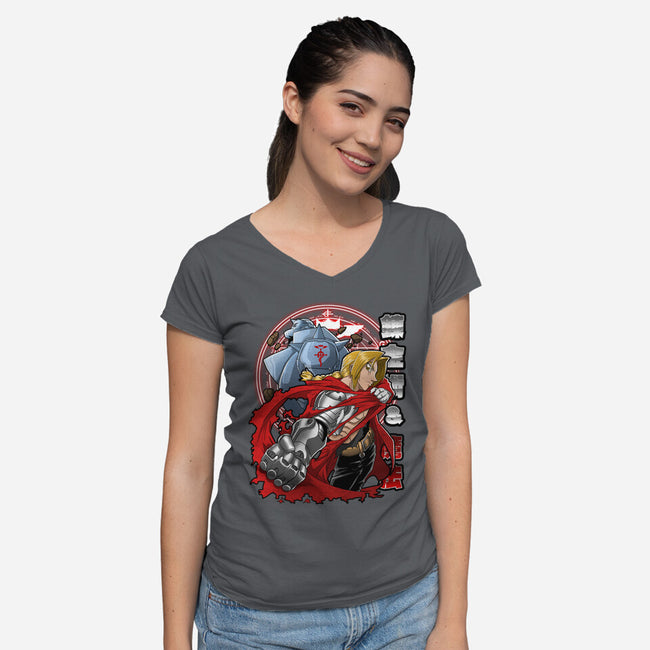 The Steel Alchemist-Womens-V-Neck-Tee-Diego Oliver