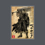 Black Swordsman Woodblock-None-Removable Cover w Insert-Throw Pillow-DrMonekers