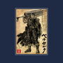 Black Swordsman Woodblock-None-Removable Cover w Insert-Throw Pillow-DrMonekers