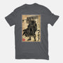 Black Swordsman Woodblock-Womens-Basic-Tee-DrMonekers