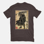Black Swordsman Woodblock-Womens-Basic-Tee-DrMonekers