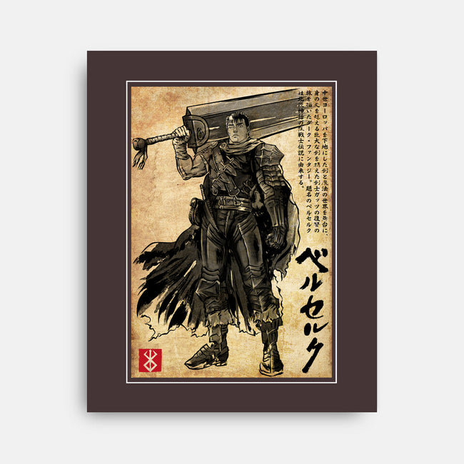 Black Swordsman Woodblock-None-Stretched-Canvas-DrMonekers