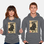 Black Swordsman Woodblock-Unisex-Pullover-Sweatshirt-DrMonekers