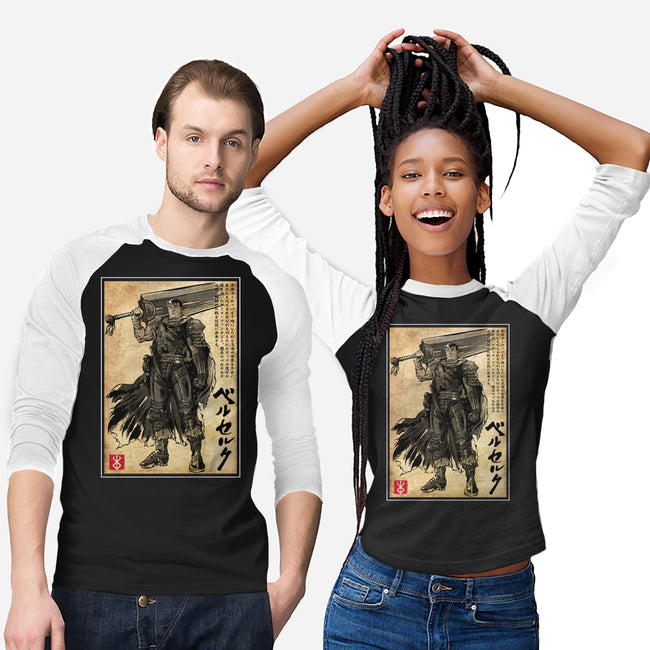 Black Swordsman Woodblock-Unisex-Baseball-Tee-DrMonekers