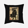 Black Swordsman Woodblock-None-Removable Cover w Insert-Throw Pillow-DrMonekers