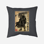 Black Swordsman Woodblock-None-Removable Cover w Insert-Throw Pillow-DrMonekers