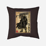 Black Swordsman Woodblock-None-Removable Cover w Insert-Throw Pillow-DrMonekers