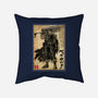 Black Swordsman Woodblock-None-Removable Cover w Insert-Throw Pillow-DrMonekers