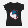 Axolotl Yin Yang-Womens-V-Neck-Tee-xMorfina