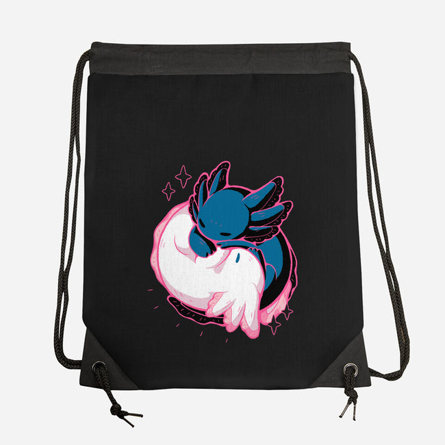 Axolotl Yin Yang-None-Drawstring-Bag-xMorfina
