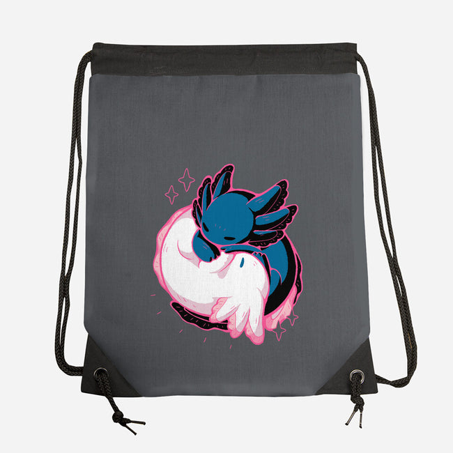 Axolotl Yin Yang-None-Drawstring-Bag-xMorfina