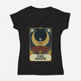 Astronaut Tarot Moon-Womens-V-Neck-Tee-tobefonseca