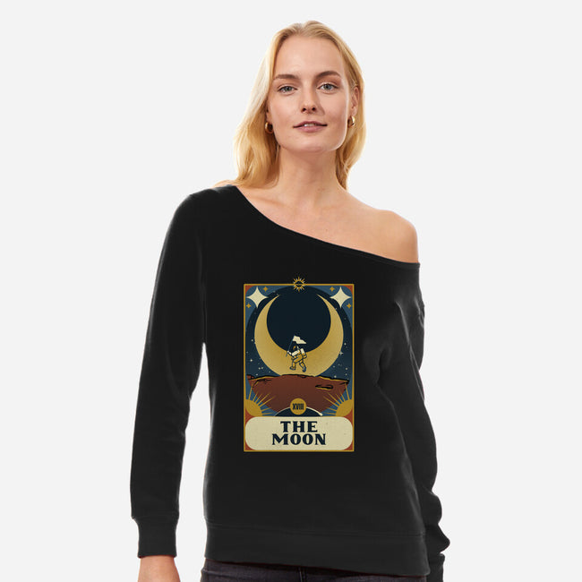 Astronaut Tarot Moon-Womens-Off Shoulder-Sweatshirt-tobefonseca