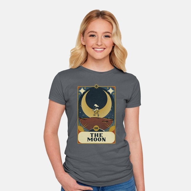 Astronaut Tarot Moon-Womens-Fitted-Tee-tobefonseca