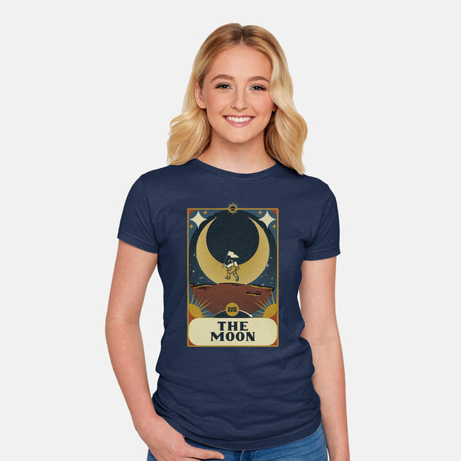 Astronaut Tarot Moon-Womens-Fitted-Tee-tobefonseca