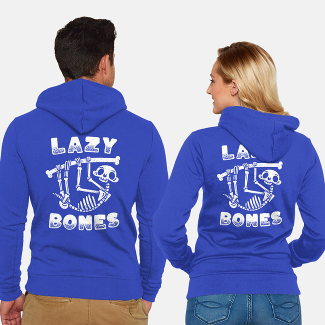 Lazy Bones-Unisex-Zip-Up-Sweatshirt-Aarons Art Room