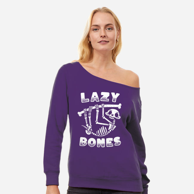Lazy Bones-Womens-Off Shoulder-Sweatshirt-Aarons Art Room