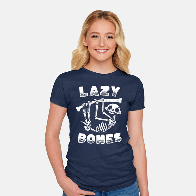 Lazy Bones-Womens-Fitted-Tee-Aarons Art Room