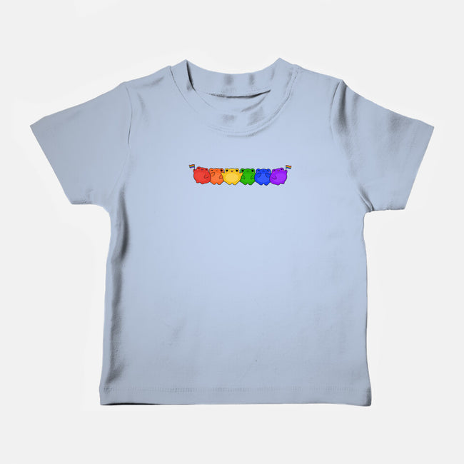 Rainbow Frogs-Baby-Basic-Tee-kosmicsatellite