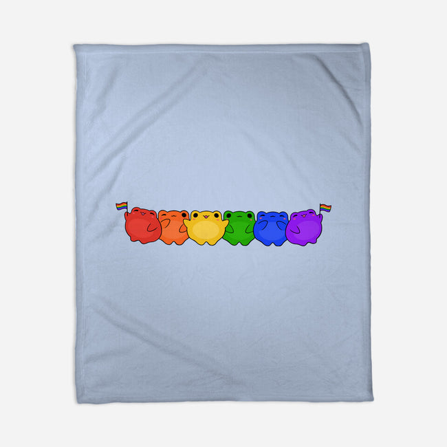 Rainbow Frogs-None-Fleece-Blanket-kosmicsatellite