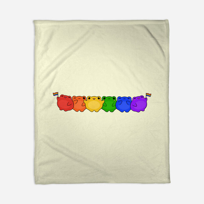 Rainbow Frogs-None-Fleece-Blanket-kosmicsatellite